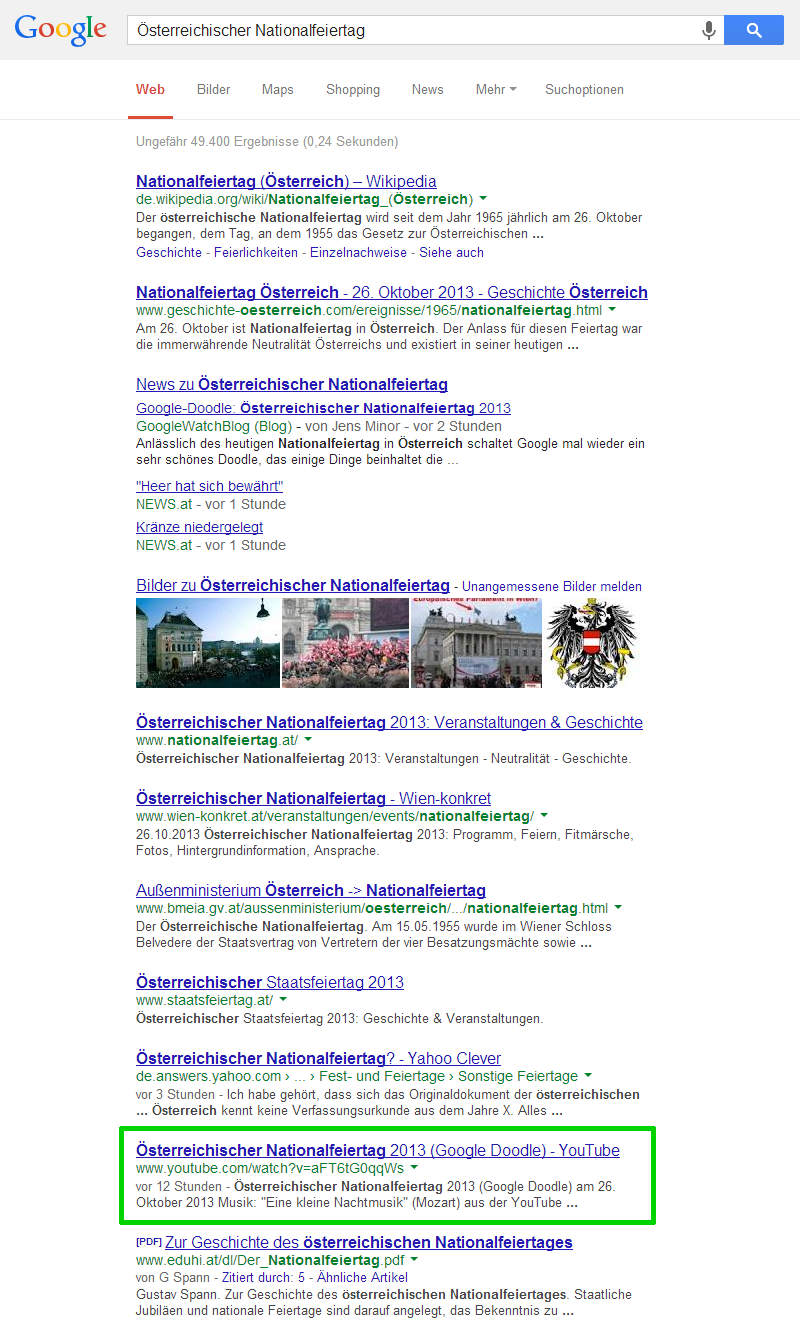 Österreichischer Nationalfeiertag Google-Suche (de)